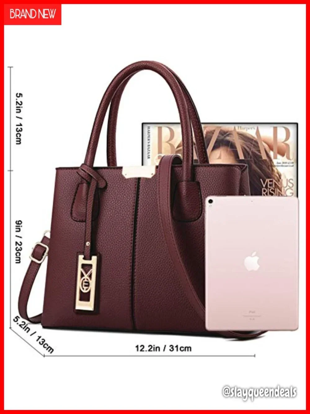 Women's Satchel Purse Top Handle Shoulder Bag Faux Leather Crossbody Tote